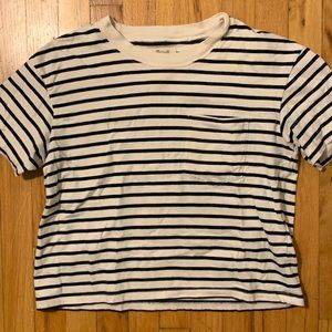 Striped Madewell boxy cropped tshirt